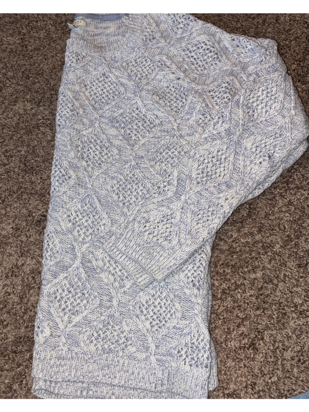 Sonoma Light Blue Cable Knit Crewneck Sweater